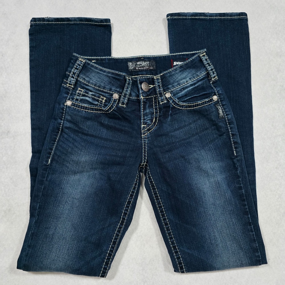 Silver Jeans Co Suki Mid Slim Boot Dark Wash Super Stretch Jeans W25 L33 L93616